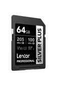 Lexar 64GB LEXAR LSDSIPL064G-BNNNG PROFESSIONAL SILVER PLUS SDXC UHS-I CARDS UP TO 205MB/S READ 100MB/S WR - 1