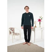 Estiva Düz Renk Uzun Kol Polar Erkek Pijama Takım thumbnail 4