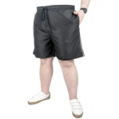 Büyük Beden Deniz Şortu White Line 21451 Siyah thumbnail 1