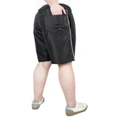 Büyük Beden Deniz Şortu White Line 21451 Siyah thumbnail 3