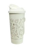 Shotay ST-8913 Çift Kullanım Pipetli/Rahat İçim Beyaz 500ml Çelik Termos - 3