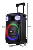 Midex MXR-1300 Mikrofonlu Şarjlı Portatif Taşınabilir Ses Sistemi Hoparlör (Akülü 15 İnç 1300 WATT) - 3