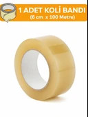6cm x 100 Metre Koli Bandı Dayanıklı Kaliteli Yapıştırma Şeffaf Güçlü Yapıştırma Ev Ofis Bantı - 2
