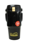 Shotay ST-8166 Çift Kullanım Pipetli/Rahat İçim Gri 650ml Çelik Termos - 2