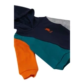 Lacivert Kapüşonlu Garnili Bebek 2 Li Takım thumbnail 3