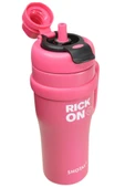 Shotay ST-8919 Çift Kullanım Pipetli/Rahat İçim Fuşya 1000ml Çelik Termos - 4