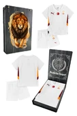 Galatasaray Orijinal Lisanslı 24-25 Beyaz 5 Yıldızlı UV Aslan Baskılı Çocuk Forma Set Hediyelik Ahşap Kutu - 1
