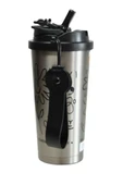Shotay ST-8913 Çift Kullanım Pipetli/Rahat İçim Gri 500ml Çelik Termos - 3