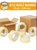 6cm x 100 Metre Koli Bandı Dayanıklı Kaliteli Yapıştırma Şeffaf Güçlü Yapıştırma Ev Ofis Bantı - 1