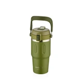 Shotay ST-8166 Çift Kullanım Pipetli/Rahat İçim Yeşil 650ml Çelik Termos - 1