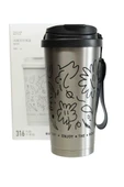 Shotay ST-8913 Çift Kullanım Pipetli/Rahat İçim Gri 500ml Çelik Termos - 1