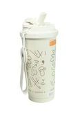 Shotay ST-8913 Çift Kullanım Pipetli/Rahat İçim Beyaz 500ml Çelik Termos - 4