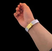 Doğum Ayına Özel 14 Ayar Altın Plakalı Yaprak Figürlü Hakiki Beyaz Derili Hediye Bileklik-376 thumbnail 5