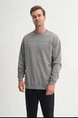 Cazador Relax Fit Pamuk Karışımlı 3 İplik Ham Kumaş Sweatshirt-50390 thumbnail 2