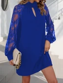 Lucky Life Kadın Uzun Kollu Damla Detaylı Sandy Mini Elbise thumbnail 2