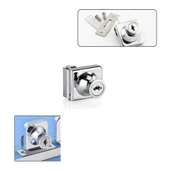 Cam Dolap Vitrin Kapak Kilidi Anahtarlı Krom - 1