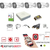 4 Kameralı Mikrofonlu 7/24 Renkli Görüşlü 2mp Ahd Güvenlik Kamerası thumbnail 1