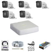 Haıkon 5 Kameralı Güvenlik Kamera Hazır Set 1tb 7/24 Hdd-1tb Kayıt Kapasiteli Sistem thumbnail 1