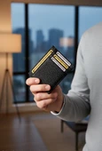Erkek Kartlık Cüzdan Kişiye Özel İsim Baskılı Hakiki Deri Minimalist Slim Fit Model - 7