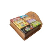 Altın Cezve Ahşap Standlı Süzen Poşet Bitki Çay Seti 8'li thumbnail 2