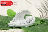 Uyuyan Kanatlı  Melek Biblo  10cm Polyester - 4