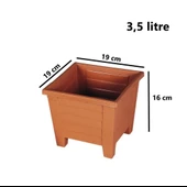 Omnipazar  SY-5845 Dekoratif Plastik Kare Ayaklı Saksı 3,5 Litre No 2 thumbnail 6