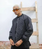 Erkek Düz Bomber Ceket - Siyah thumbnail 7