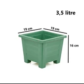 Omnipazar  SY-5845 Dekoratif Plastik Kare Ayaklı Saksı 3,5 Litre No 2 thumbnail 4