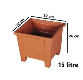 Omnipazar  SY-5847 Dekoratif Plastik Kare Ayaklı Saksı 15 Litre No 4 thumbnail 6