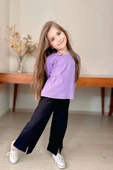 Fiyonk ve Yırtmaç Detaylı Kız Çocuk 2li Takım - 1