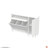 Modilayn YENİCE 145x97x32,5 cm 3 raflı ve 3 sepetli dolap ile çamaşırlarınız artık daha düzenli. - 8