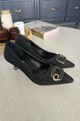 10 0669 Topukla Kadın Kadeh Topuklu Toka Detaylı 6 cm Topuklu Stiletto thumbnail 8