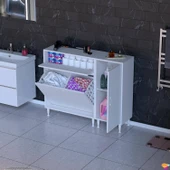 Modilayn YENİCE 130x97x32, 5 cm 3 raflı ve 3 sepetli dolap ile çamaşırlarınız artık daha düzenli - 1