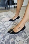 10 0669 Topukla Kadın Kadeh Topuklu Toka Detaylı 6 cm Topuklu Stiletto thumbnail 4