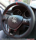 Golf 7 Jetta Passat Tiguan Polo-T-Roc F1 Dikmeli Araca Özel Direksiyon Kılıfı NOKTA NUBUK YÜZÜKLÜ thumbnail 1