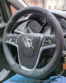 Opel Astra J Cosmo Sport Kasa  Araca Özel Direksiyon Kılıfı NOKTA NUBUK GRİ İPLİ thumbnail 1