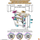 Modilayn YENİCE 125x97x32, 5 cm 3 raflı ve 3 sepetli dolap ile çamaşırlarınız artık daha düzenli. - 4