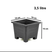 Omnipazar  SY-5845 Dekoratif Plastik Kare Ayaklı Saksı 3,5 Litre No 2 thumbnail 2