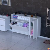 Modilayn YENİCE 140x97x32,5 cm 3 raflı ve 3 sepetli dolap ile çamaşırlarınız artık daha düzenli. - 1