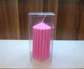 Kokulu Doğal 20cm-8cm ebatlarda pembe renk Dekoratif mum thumbnail 3