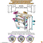 Modilayn YENİCE 130x97x32,5 cm 3 raflı ve 3 sepetli dolap ile çamaşırlarınız artık daha düzenli thumbnail 4