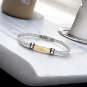 Maltese Cross Çelik Hasır Örgülü Ayarlanabilir Bileklik 31831G5D1M thumbnail 2