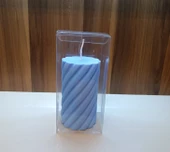 Kokulu Doğal 20cm-8cm ebatlarda mavi renk Dekoratif mum thumbnail 5
