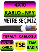 Öznur 4X10 NYY (Yeraltı Kablosu) Metre Seçenekli - 1