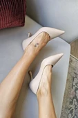 10 1109 Topukla Kadın Kadeh Topuklu 8 cm Topuklu Stiletto Ayakkabı thumbnail 3