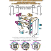 Modilayn YENİCE 120x97x32, 5 cm 3 raflı ve 3 sepetli dolap ile çamaşırlarınız artık daha düzenli - 5