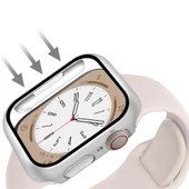 Apple Watch 41MM 7-8-9 SE Seri Uyumlu Starlight 360 Derece Koruma ve Temperli Cam Ekran Koruyucu  Gümüş - 6