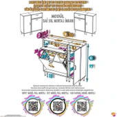 Modilayn YENİCE 130x97x32, 5 cm 3 raflı ve 3 sepetli dolap ile çamaşırlarınız artık daha düzenli - 4