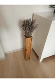 Üzüm Yaprağı Ahşap Vazo Pampas Yapay Çiçek Vazosu Uzun Biblo 49 Cm thumbnail 3