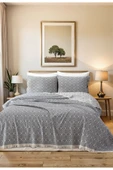 Cottonest ÇİFT KİŞİLİK YATAK ÖRTÜSÜ SETİ İKİ YASTIKLI SAÇAKLI - 3